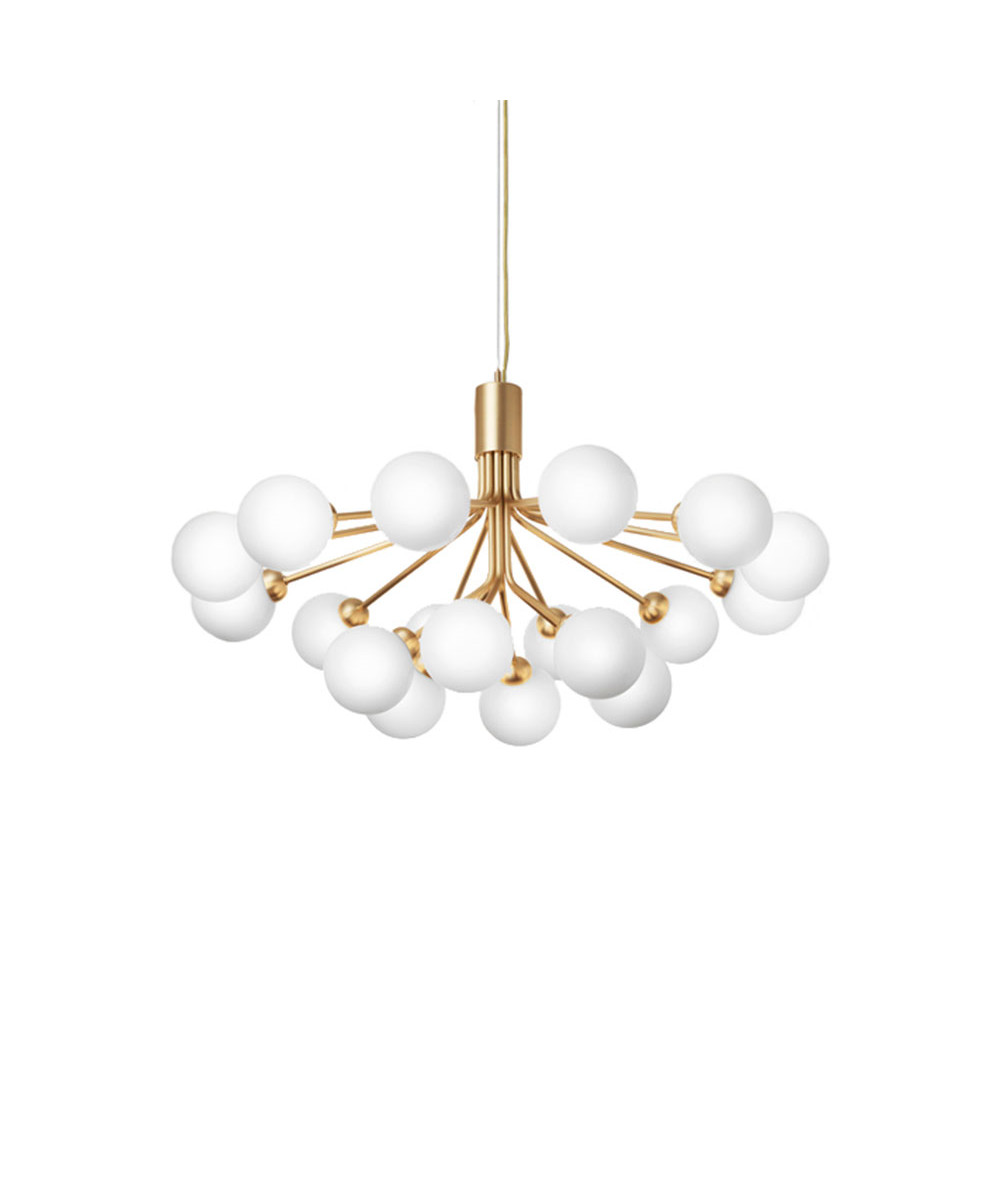 Image of Apiales 18 Kronleuchter Brushed Brass/Opal White - Nuura bei Lampenmeister.ch